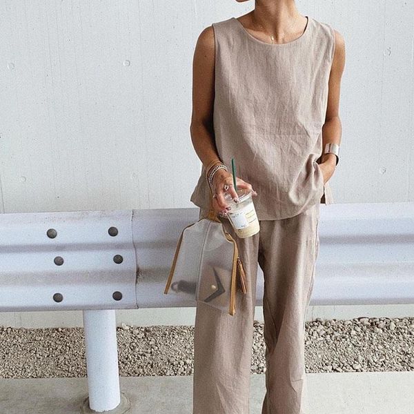 two piece sets plain womenpant janpanese summer suits sleeveless t shirts long pants trousers fashion ins 2 pieces, White
two piece sets plain womenpant janpanese summer suits sleeveless t shirts long pants trousers fashion ins 2 pieces, White