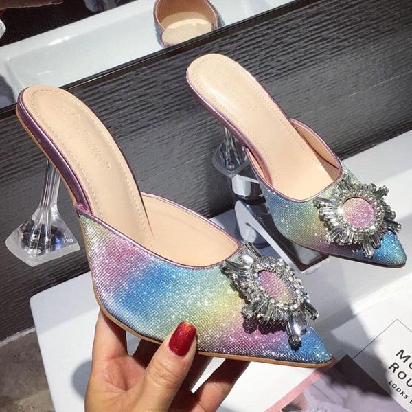 dress shoes crystal women pumps elegant pointed toe rhinestone high heels woman bling perspex spike heeled ladies mule, Black
dress shoes crystal women pumps elegant pointed toe rhinestone high heels woman bling perspex spike heeled ladies mule, Black