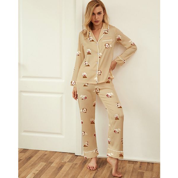yaoting satin chiffon pajamas women's summer long sleeve trousers animal small fresh two piece home suit, Black;red
yaoting satin chiffon pajamas women's summer long sleeve trousers animal small fresh two piece home suit, Black;red