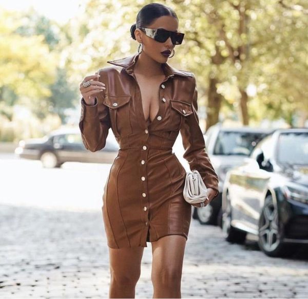 dresses women winter long sleeve brown leather designer elegant evening party club es woman vestidos, Black;gray
dresses women winter long sleeve brown leather designer elegant evening party club es woman vestidos, Black;gray