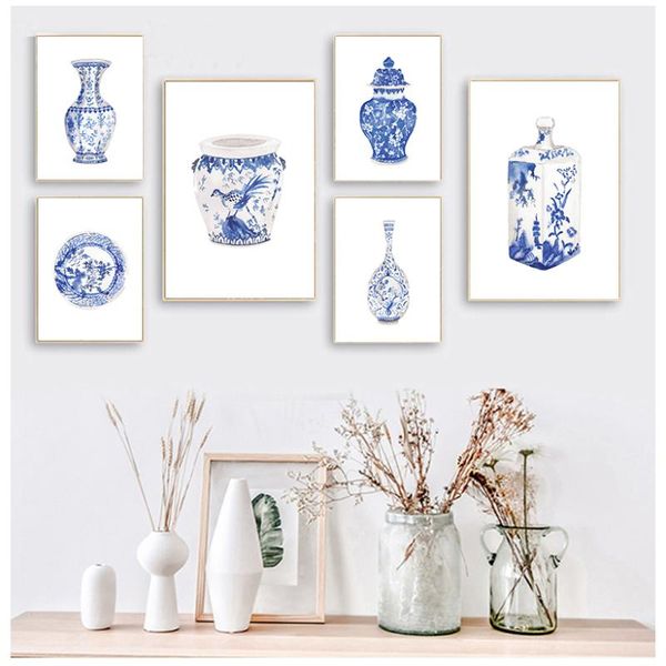 paintings watercolor chinoiserie vases prints ming porcelain blue and white china art canvas painting eastern poster wall decor
paintings watercolor chinoiserie vases prints ming porcelain blue and white china art canvas painting eastern poster wall decor