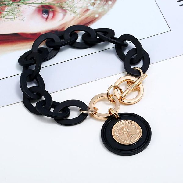 link, chain boho black acrylic link bracelet femme queen's head gold coin pendant bracelets for women pulseras mujer moda 2021 jewelry
link, chain boho black acrylic link bracelet femme queen's head gold coin pendant bracelets for women pulseras mujer moda 2021 jewelry