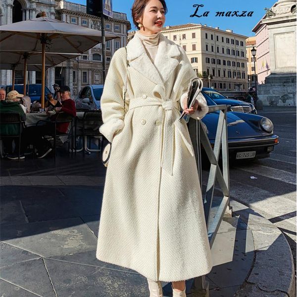 women's wool & blends vintage 2021 women coat winter arrival elegant fashion double breasted belt long, Black
women's wool & blends vintage 2021 women coat winter arrival elegant fashion double breasted belt long, Black
