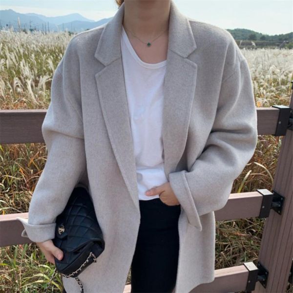 women's wool & blends hzirip woolen solid coats warm retro women 2021 office lady vintage fashion overcoats loose femme casual autumn w, Black
women's wool & blends hzirip woolen solid coats warm retro women 2021 office lady vintage fashion overcoats loose femme casual autumn w, Black