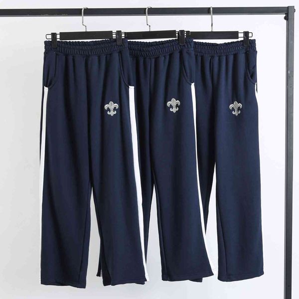 gaojie chaopai croissant casual straight pants ch lovers' cross sweatpants, Blue 
gaojie chaopai croissant casual straight pants ch lovers' cross sweatpants, Blue