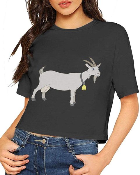 women's t-shirt boer goat lady's short sleeve navel exposed t shirt women 2021 black, White
women's t-shirt boer goat lady's short sleeve navel exposed t shirt women 2021 black, White