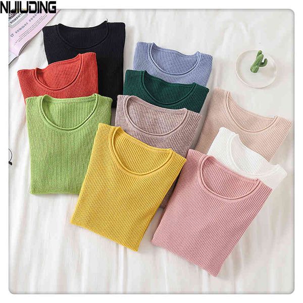 autumn winter women sweater knitted pullovers o-neck tight-fitting casual solid warm femme 210514, White;black
autumn winter women sweater knitted pullovers o-neck tight-fitting casual solid warm femme 210514, White;black