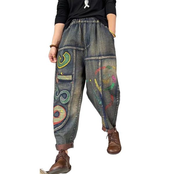 women's jeans fairynatural spring autumn retro harajuku pants women print casual denim harem trousers loose female hiphop blue pantalon
women's jeans fairynatural spring autumn retro harajuku pants women print casual denim harem trousers loose female hiphop blue pantalon