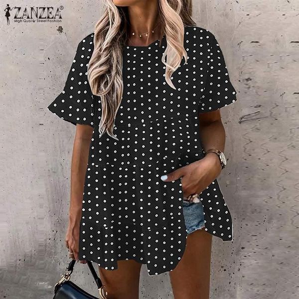 women's blouses & shirts polka dots blouse summer ladies fashion zanzea party o neck shirt casual baggy printed woman short sleeve blu, White
women's blouses & shirts polka dots blouse summer ladies fashion zanzea party o neck shirt casual baggy printed woman short sleeve blu, White