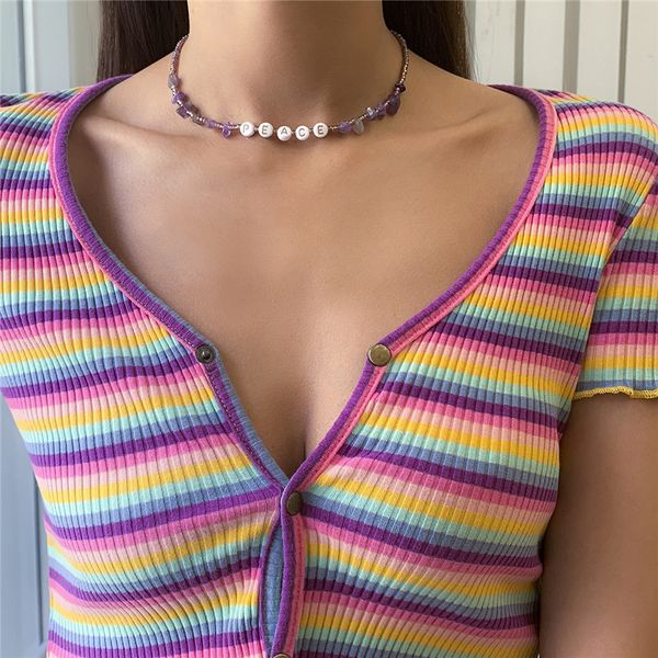 bohemian vacation acrylic stone beaded necklace ethnic style retro letter peace chain handmade woven women single party gift necklaces jewel, Silver
bohemian vacation acrylic stone beaded necklace ethnic style retro letter peace chain handmade woven women single party gift necklaces jewel, Silver