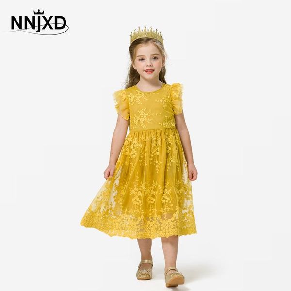 girls dresses 2021 summer children sweet sleeveless flower princess mesh dress kids clothing casual party girl's, Red;yellow 
girls dresses 2021 summer children sweet sleeveless flower princess mesh dress kids clothing casual party girl's, Red;yellow