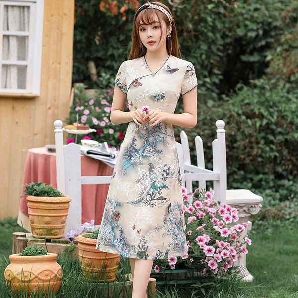 ethnic clothing beige elegant aodai printed qipao lady casual vestidos improved cheongsams vintage button oriental chinese dress traditional, Red
ethnic clothing beige elegant aodai printed qipao lady casual vestidos improved cheongsams vintage button oriental chinese dress traditional, Red