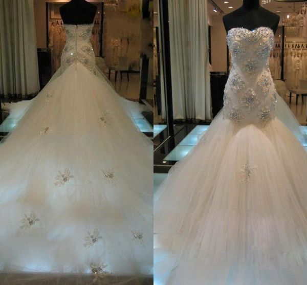 new elegant real sample tulle mermaid wedding dresses w1373 princess bridal gowns crystal dazzling sweetheart stunning fashion popular, White
new elegant real sample tulle mermaid wedding dresses w1373 princess bridal gowns crystal dazzling sweetheart stunning fashion popular, White
