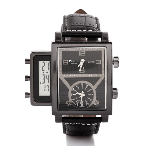 oulm clocks analogue display stainless movement oversized men cool quartz two watch 3580 with digital steel wristwatch bgdwx, Slivery;brown
oulm clocks analogue display stainless movement oversized men cool quartz two watch 3580 with digital steel wristwatch bgdwx, Slivery;brown