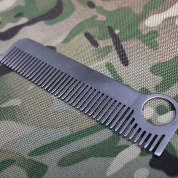 wholesale- health care hair comb stainless steel gear tactical pocket matte comb lt4, Silver