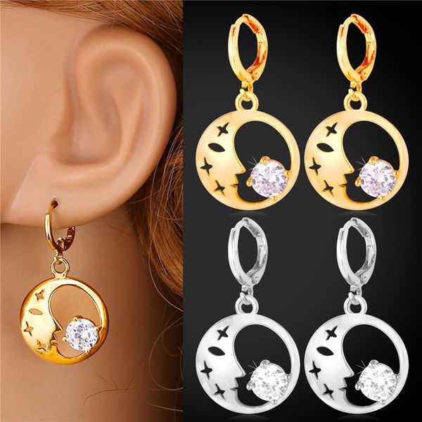 women's beauty face fashion earrings 2015 new fashion jewelry platinum/18k gold plated cubic zirconia drop earrings, Silver 
women's beauty face fashion earrings 2015 new fashion jewelry platinum/18k gold plated cubic zirconia drop earrings, Silver