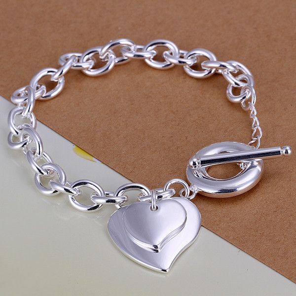 gift 925 silver double heart brand to bracelet dfmch284, brand new fashion sterling silver plate chain link bracelets high grade, Black
gift 925 silver double heart brand to bracelet dfmch284, brand new fashion sterling silver plate chain link bracelets high grade, Black