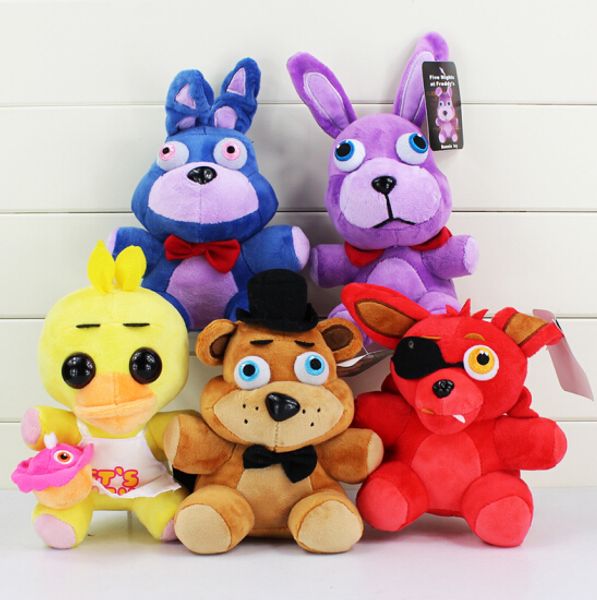 20cm five nights at freddy fazbear bear bonnie foxy duck stuffed plush dolls kid toys cartoon game 5pcs
20cm five nights at freddy fazbear bear bonnie foxy duck stuffed plush dolls kid toys cartoon game 5pcs