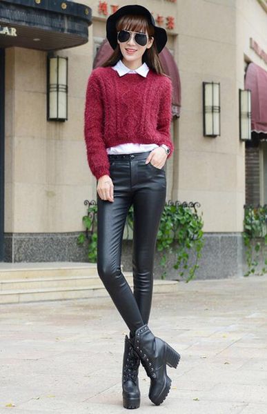 han edition counters authentic fashion women new winter add wool warm tight tall waist foot pencil leather pants. s - 3xl, Black;white
han edition counters authentic fashion women new winter add wool warm tight tall waist foot pencil leather pants. s - 3xl, Black;white