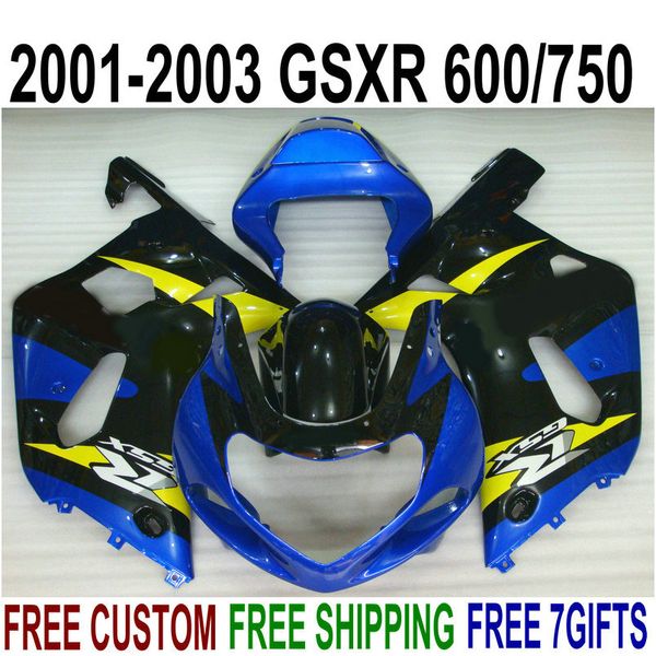 plastic fairing kit for suzuki gsxr600 gsxr750 2001 2002 2003 k1 blue yellow black bodykits gsx-r600/750 01-03 fairings set ra6
plastic fairing kit for suzuki gsxr600 gsxr750 2001 2002 2003 k1 blue yellow black bodykits gsx-r600/750 01-03 fairings set ra6
