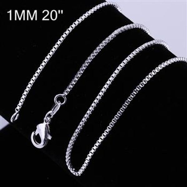 20pcs/lot 925 sterling silver 1mm box chain necklace 16"/18"/20"/22"/24" for pendants
20pcs/lot 925 sterling silver 1mm box chain necklace 16"/18"/20"/22"/24" for pendants