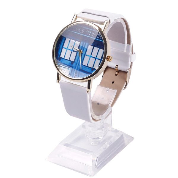 

wholesale-women men doctor who tardis watch box dial retro quartz wristwatch #68007, Slivery;brown