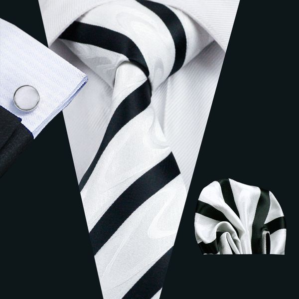black white stripe mens tie pocket square cufflinks set for men 8.5cm width meeting business casual party necktie jacquard woven n-1135, Black;blue
black white stripe mens tie pocket square cufflinks set for men 8.5cm width meeting business casual party necktie jacquard woven n-1135, Black;blue
