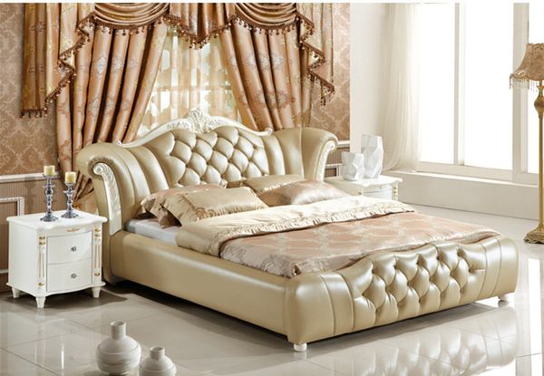 Genuine leather bed elegant tyle yellow fa ion modern double per on good quality 180 200cm a57d 
Genuine leather bed elegant tyle yellow fa ion modern double per on good quality 180 200cm a57d