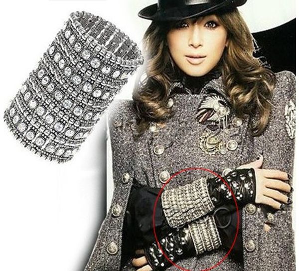 vintage style silver золотой чешские хрустальные широкий tribe шариков карвинг браслет браслет, Golden;silver 
vintage style silver золотой чешские хрустальные широкий tribe шариков карвинг браслет браслет, Golden;silver