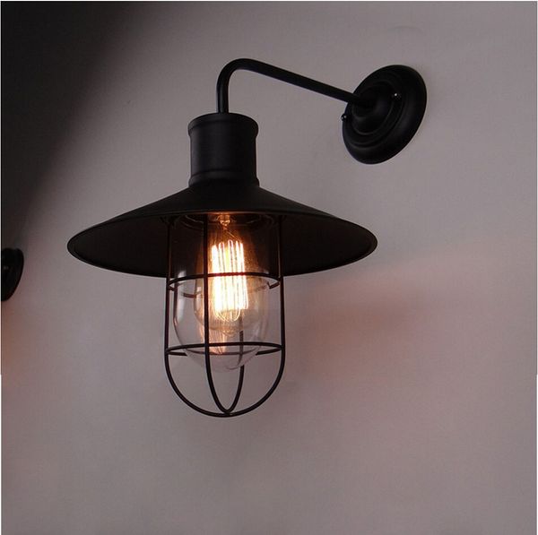 

classical black loft iron wall lighting antique industrial america country wall light retro home/hall/beside night lights decor