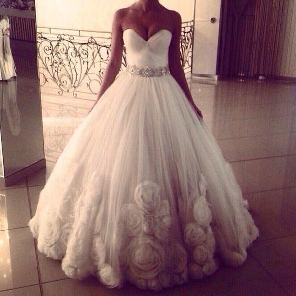 custom made rose flower tulle elegant ball gown wedding dresses no sleeve long bridal gowns wedding prom dress plus size vestidos exquisite, White
custom made rose flower tulle elegant ball gown wedding dresses no sleeve long bridal gowns wedding prom dress plus size vestidos exquisite, White