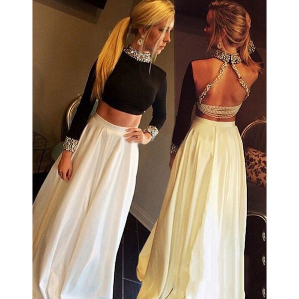 new two piece black and white prom dress evening gown long sleeves party dress graduation dress
new two piece black and white prom dress evening gown long sleeves party dress graduation dress