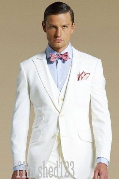 custom made two button ivory groom tuxedos peak lapel groomsmen man wedding prom dinner suits (jacket+pants+vest+tie) g5146, Black;gray
custom made two button ivory groom tuxedos peak lapel groomsmen man wedding prom dinner suits (jacket+pants+vest+tie) g5146, Black;gray