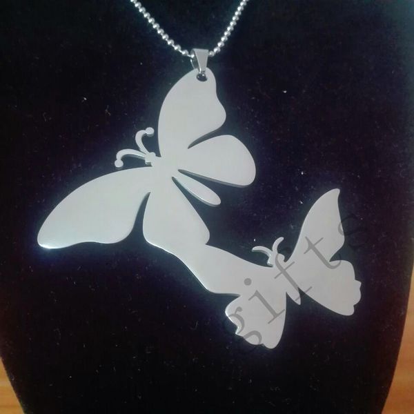 3.5inch large stainless steel pendant woman jewelry two beautiful butterfly charm&chain ship free, Silver
3.5inch large stainless steel pendant woman jewelry two beautiful butterfly charm&chain ship free, Silver