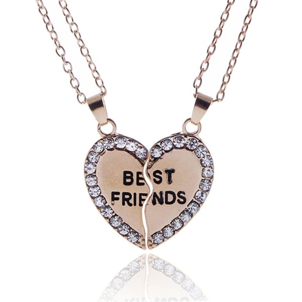 Fashion BFF necklaces interlocking heart pendant couples necklace BEST FRIEND Rhinestone Tone 2 Pendants 2 Necklaces jewelry gift , nl-2486, Golden;silver
Fashion BFF necklaces interlocking heart pendant couples necklace BEST FRIEND Rhinestone Tone 2 Pendants 2 Necklaces jewelry gift , nl-2486, Golden;silver