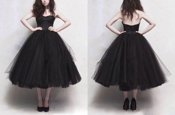 black tulle tea length prom dresses strapless classic tutu skirts a line princess party dresses formal evening gowns
black tulle tea length prom dresses strapless classic tutu skirts a line princess party dresses formal evening gowns