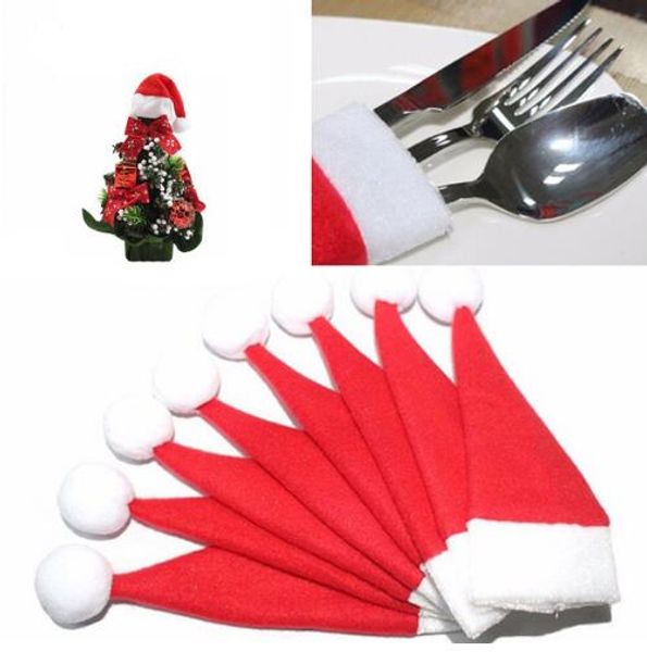 10pcs/lot christmas silverware holder mini xmas tree santa claus hat christmas decoration for home navidad natal 6*12cm
10pcs/lot christmas silverware holder mini xmas tree santa claus hat christmas decoration for home navidad natal 6*12cm