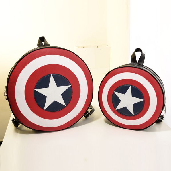 Newest Design Women Men Fashion Backpack Round PU Leather girls Travelling Bag Captain America Rucksack Bag for lady
Newest Design Women Men Fashion Backpack Round PU Leather girls Travelling Bag Captain America Rucksack Bag for lady