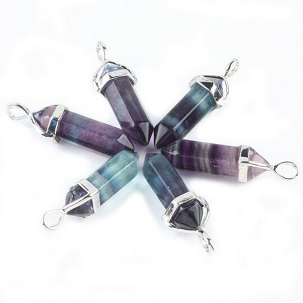 bulk 5 pieces rainbow fluorite stone healing chakra prism point gemstone pendulum bead silvery pendant charm jewelry, Black
bulk 5 pieces rainbow fluorite stone healing chakra prism point gemstone pendulum bead silvery pendant charm jewelry, Black