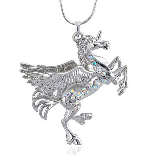 austrian crystal necklace horse pendant full diamond colorful rhinestone fly horse with wing lady women alloy pendant necklace, Silver
austrian crystal necklace horse pendant full diamond colorful rhinestone fly horse with wing lady women alloy pendant necklace, Silver