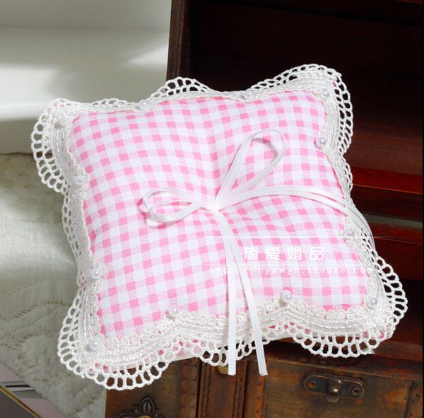 pink tartan design check pattern england ring pillows for weddings with ribbon bow lace edge with pearl beads
pink tartan design check pattern england ring pillows for weddings with ribbon bow lace edge with pearl beads