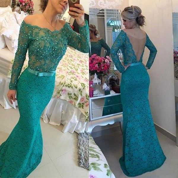 2021 new arrival green lace evening dresses mermaid off shoulder long sleeve sheer back beads ruffles sweep train formal prom gowns, Black;red
2021 new arrival green lace evening dresses mermaid off shoulder long sleeve sheer back beads ruffles sweep train formal prom gowns, Black;red