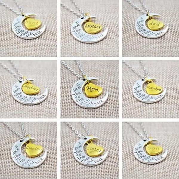 10 colors vintage moon necklace gift charm family i love you moon necklace i love you to the moon and back family pendant, Silver
10 colors vintage moon necklace gift charm family i love you moon necklace i love you to the moon and back family pendant, Silver