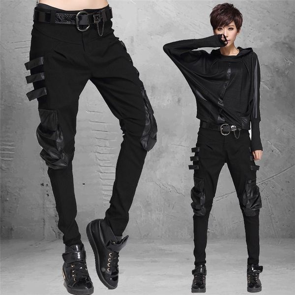 wholesale-autumn fashion high elastic women jeans solid color loose hip-hop casual harem pants pu pocket decoration cotton black trousers, Black;white
wholesale-autumn fashion high elastic women jeans solid color loose hip-hop casual harem pants pu pocket decoration cotton black trousers, Black;white