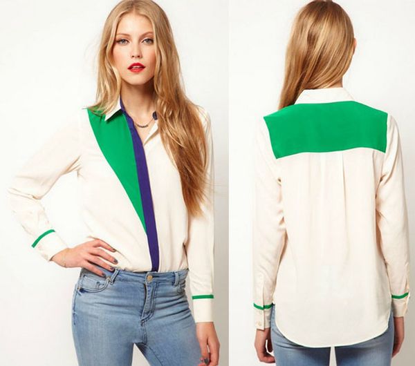 2014 spring women chiffon blouse plus size chiffon patchwork color ol t shirt shirts amazing blouse for lady, White
2014 spring women chiffon blouse plus size chiffon patchwork color ol t shirt shirts amazing blouse for lady, White