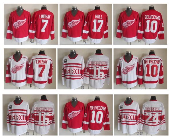 detroit red wings hockey jersey 7 ted lindsay 10 alex delvecchio 17 brett hull 16 konstantinov 24 probert vintage ccm jerseys, Black;red
detroit red wings hockey jersey 7 ted lindsay 10 alex delvecchio 17 brett hull 16 konstantinov 24 probert vintage ccm jerseys, Black;red