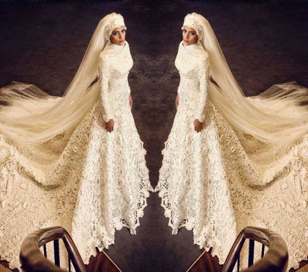 2015 arabic muslim wedding dresses long sleeves chapel train lace wedding dresses zipper back personalized bridal gowns wedding party dress, White
2015 arabic muslim wedding dresses long sleeves chapel train lace wedding dresses zipper back personalized bridal gowns wedding party dress, White