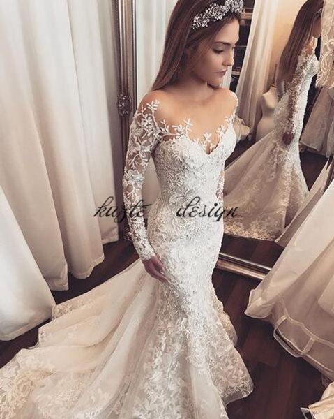 кружева цветочные русалка с длинным рукавом свадебные платья 2018 sheer шеи удивительные детали дубай арабский плюс размер пользовательские, White
кружева цветочные русалка с длинным рукавом свадебные платья 2018 sheer шеи удивительные детали дубай арабский плюс размер пользовательские, White