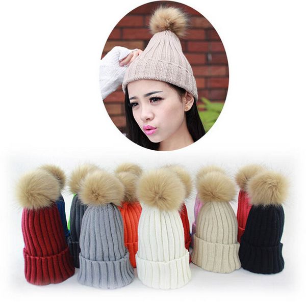 large faux rubbit fur ball pom pom knitted hat women's winter woolen beanie hat many colors, Blue;gray
large faux rubbit fur ball pom pom knitted hat women's winter woolen beanie hat many colors, Blue;gray