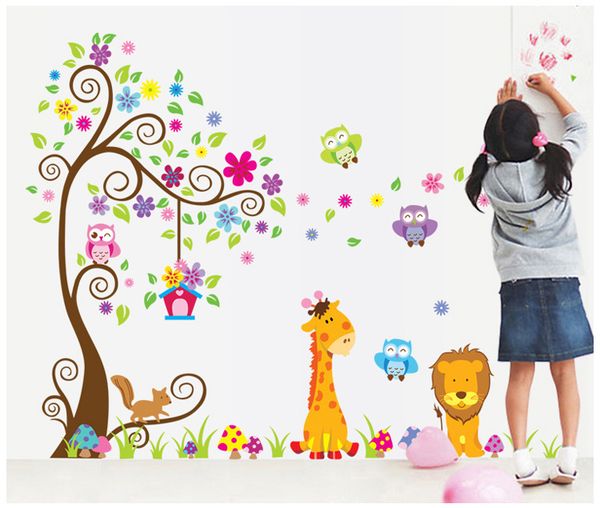 Kids Room Nursery PVC Wall Art Sticker Owl Lion Giraffe Flower Tree Wall Decal Decor Home Wallpaper Decor Stickers
Kids Room Nursery PVC Wall Art Sticker Owl Lion Giraffe Flower Tree Wall Decal Decor Home Wallpaper Decor Stickers